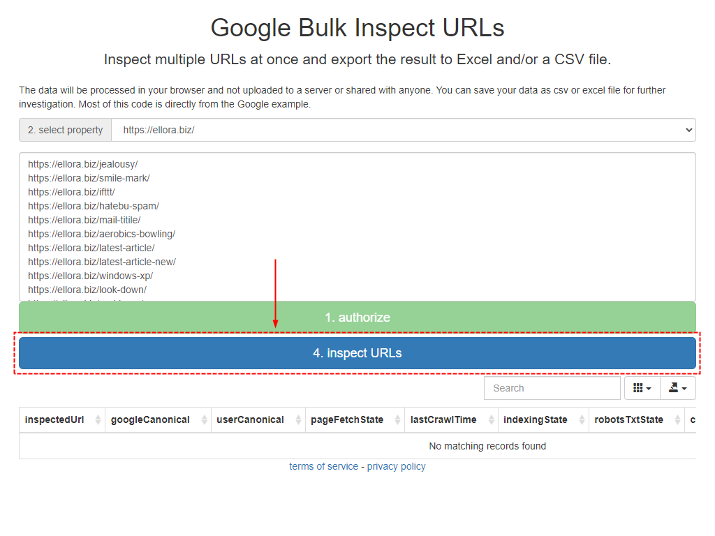 inspect URLs